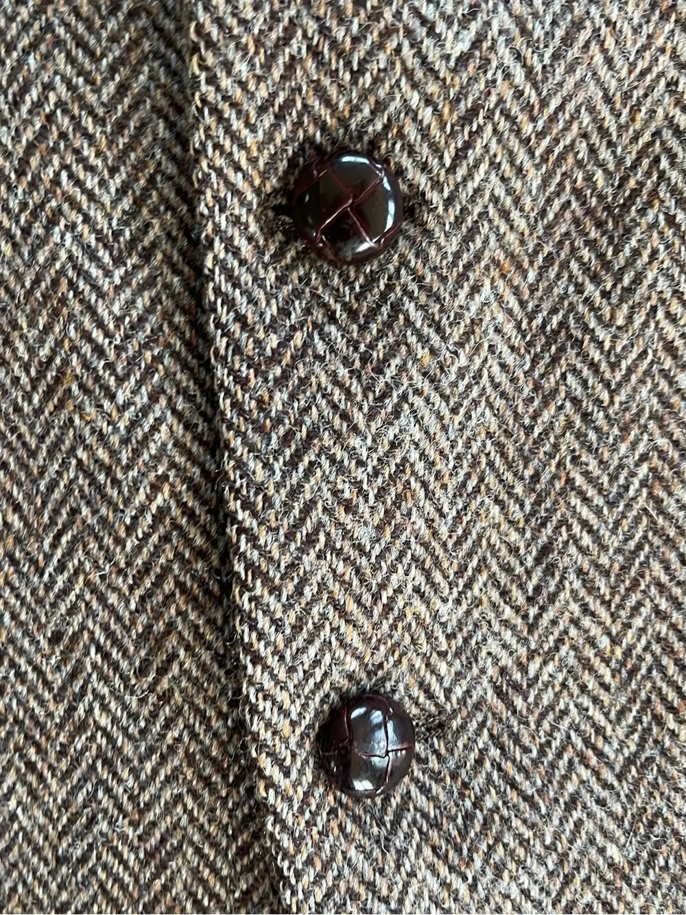 Harris Tweed Sport Coat Mens 40 Brown Herringbone Wool Vintage Blazer handwoven